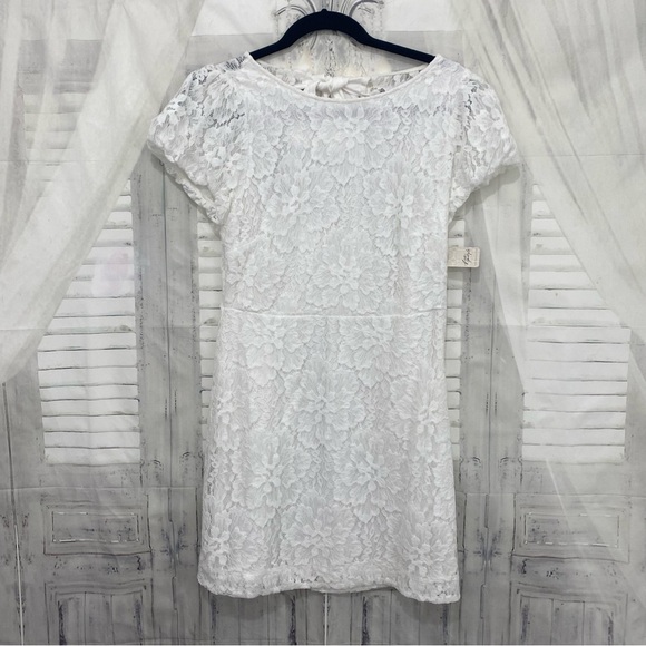 NEW Free People Dress Ivory Off White Hailee Lace Tie Back Minidress Open Back - Picture 9 of 12